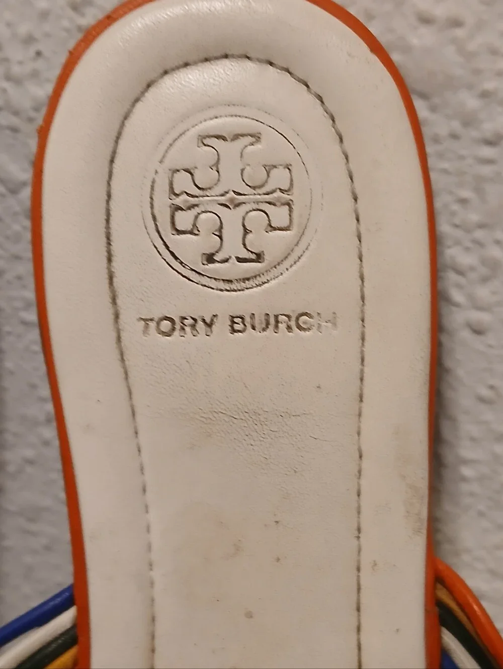 Tory Burch Miller Multicolor Logo Thong Sandals Estimated Size 6